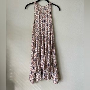 Boho Flowy Tank Dress With Asymmetrical Hem, Size S